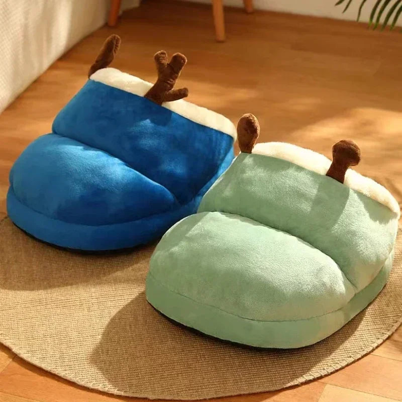 Cuccia per cani di piccola taglia calda invernale, casa per cani traspirante, pantofole carine, letto per cani a forma di sacco per gatti, pieghevole, lavabile, per animali domestici