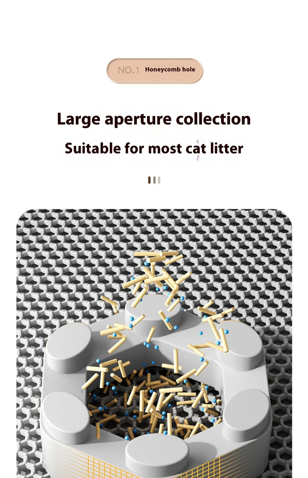 Tappetino per lettiera per gatti Design a 2 strati Tecnologia di cattura della sabbia premium Base impermeabile Protezione antiscivolo per pavimenti per animali domestici per gattini da interni