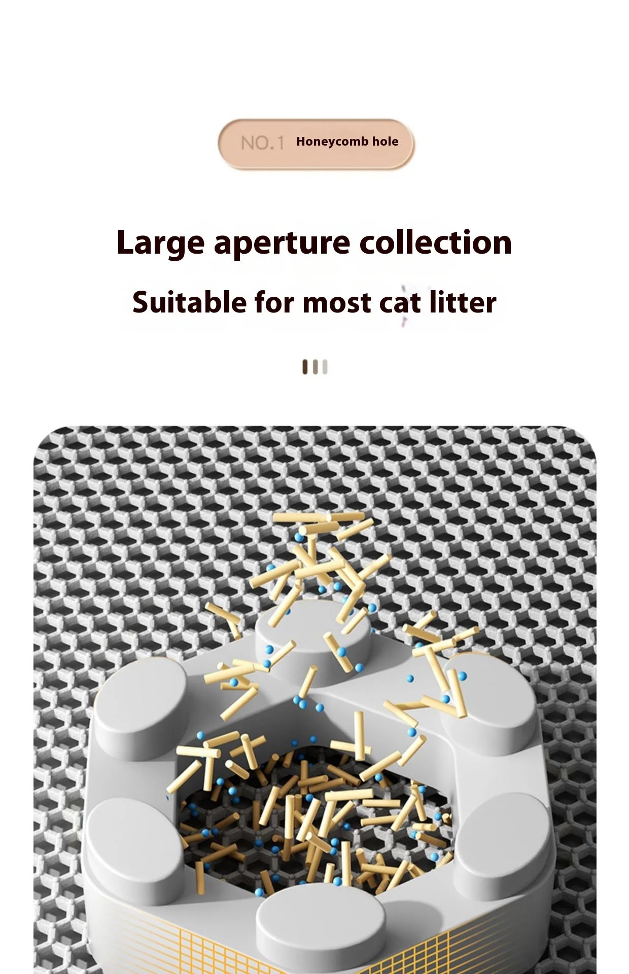 Tappetino per lettiera per gatti Design a 2 strati Tecnologia di cattura della sabbia premium Base impermeabile Protezione antiscivolo per pavimenti per animali domestici per gattini da interni