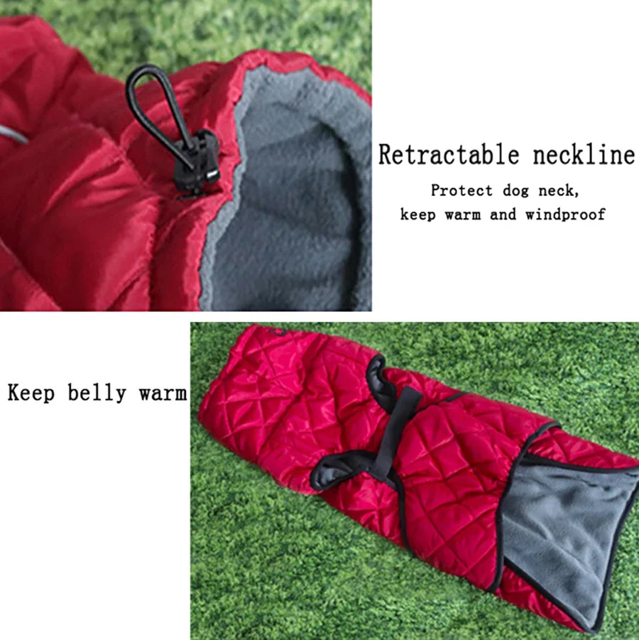Giacca da esterno per cani Cappotto riflettente impermeabile per animali domestici Gilet invernale in cotone caldo Abbigliamento per cani di taglia media Labrador