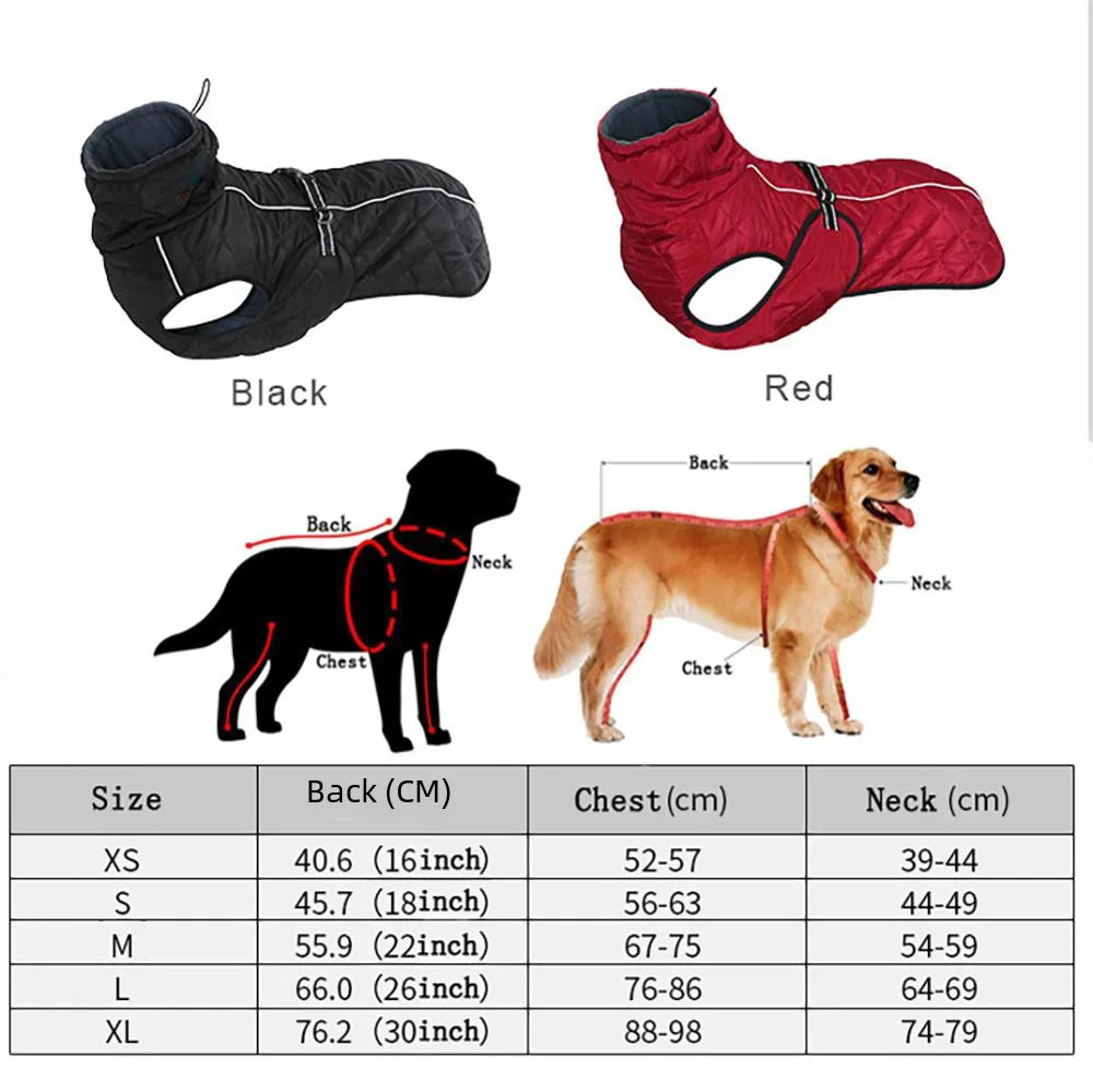 Giacca da esterno per cani Cappotto riflettente impermeabile per animali domestici Gilet invernale in cotone caldo Abbigliamento per cani di taglia media Labrador