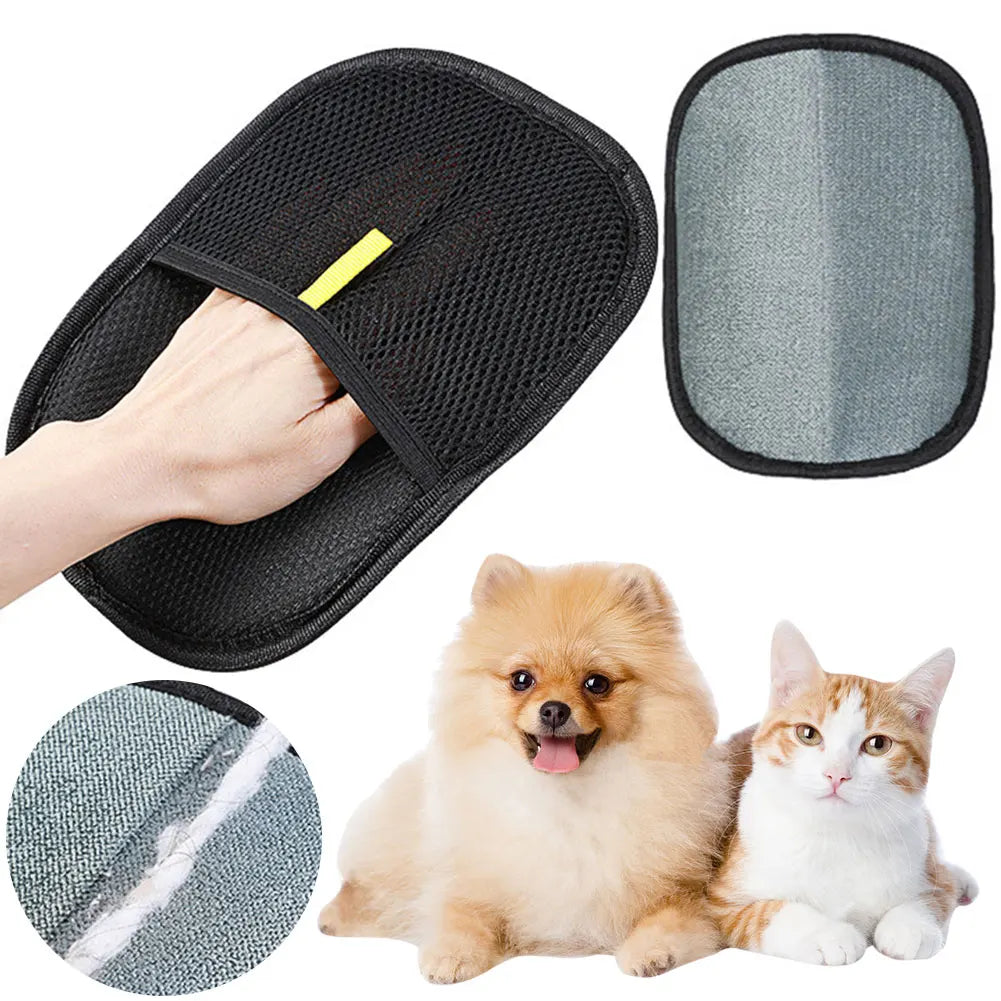 Guanti per toelettatura animali domestici Spazzola per rimozione peli Guanti per rimozione peli di animali domestici per cani Gatti Coniglio con peli lunghi/corti/ricci