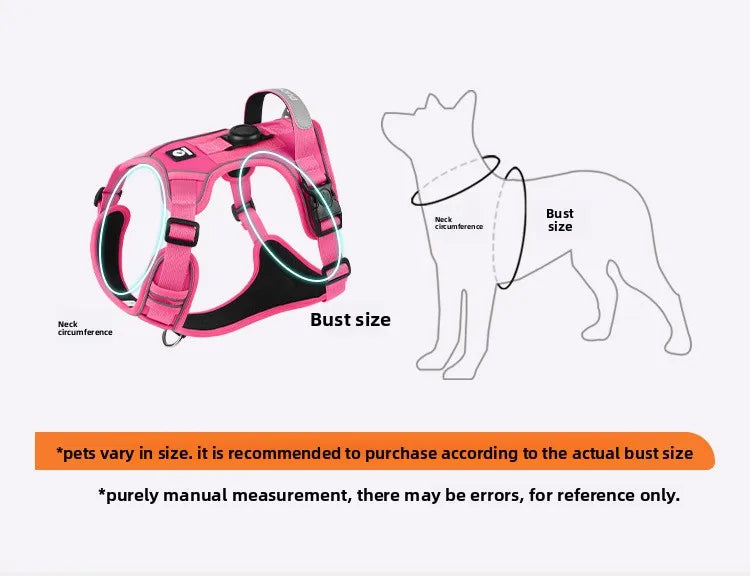 Guinzaglio anti-smarrimento per cani da addestramento all'aperto, pettorina per cani compatibile con AirTag, collare per cani, accessori per cani