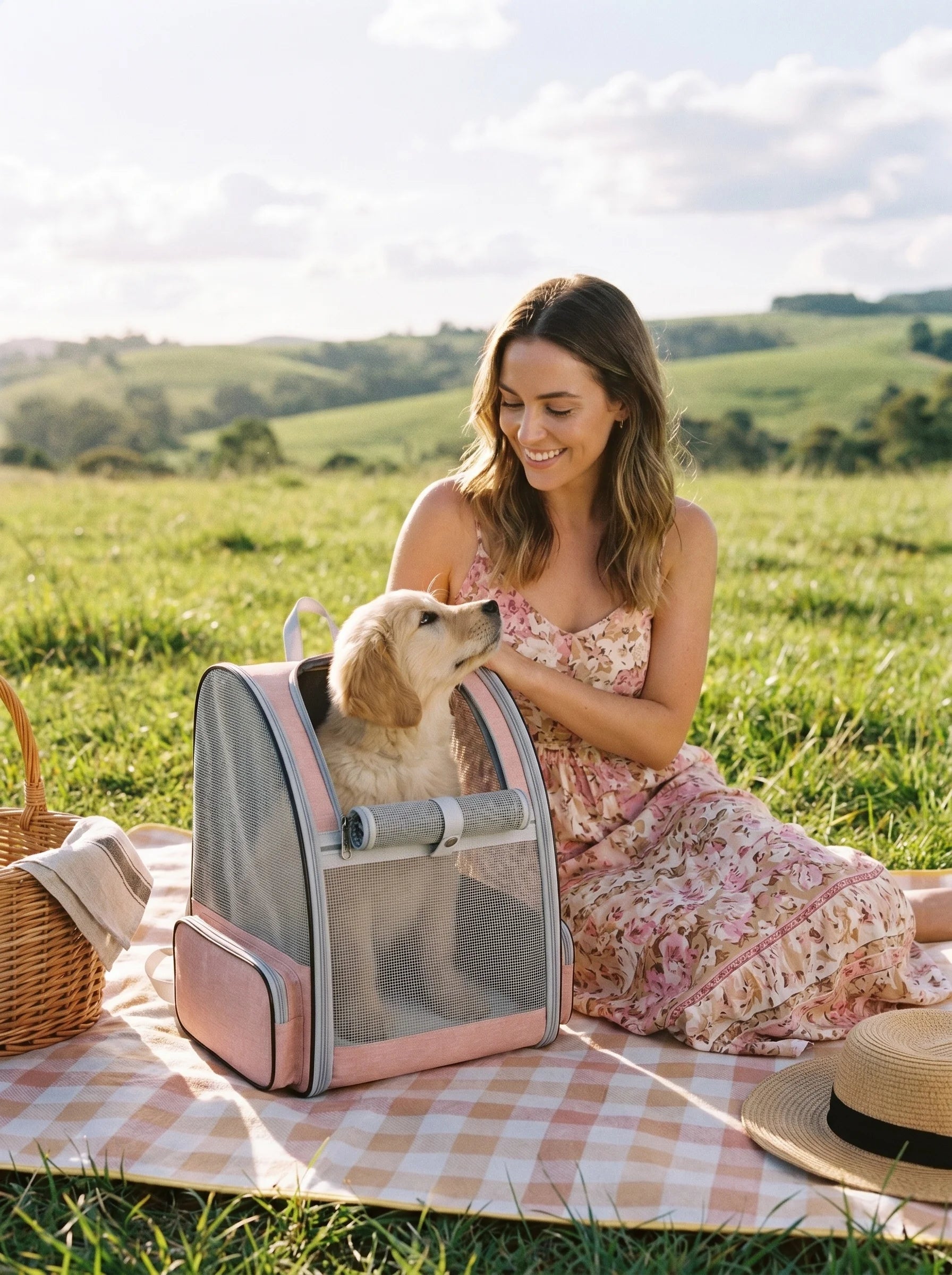 Zaino per gatti espandibile, zaino da viaggio per animali domestici traspirante con design ergonomico, zaino per gatti pieghevole a mani libere per cani piccoli, borsa per animali per escursionismo e viaggio