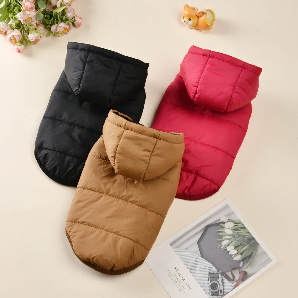 Caldo pile cappotto per cani con cappuccio per cani di piccola taglia media inverno vestiti per cuccioli giacca con anello a D spesso accogliente carlino bassotto Parka costume