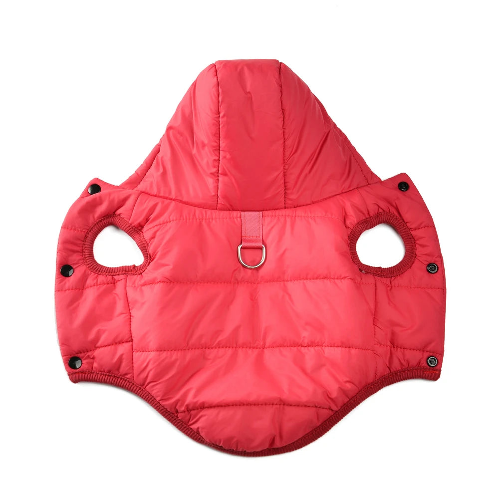 Caldo pile cappotto per cani con cappuccio per cani di piccola taglia media inverno vestiti per cuccioli giacca con anello a D spesso accogliente carlino bassotto Parka costume