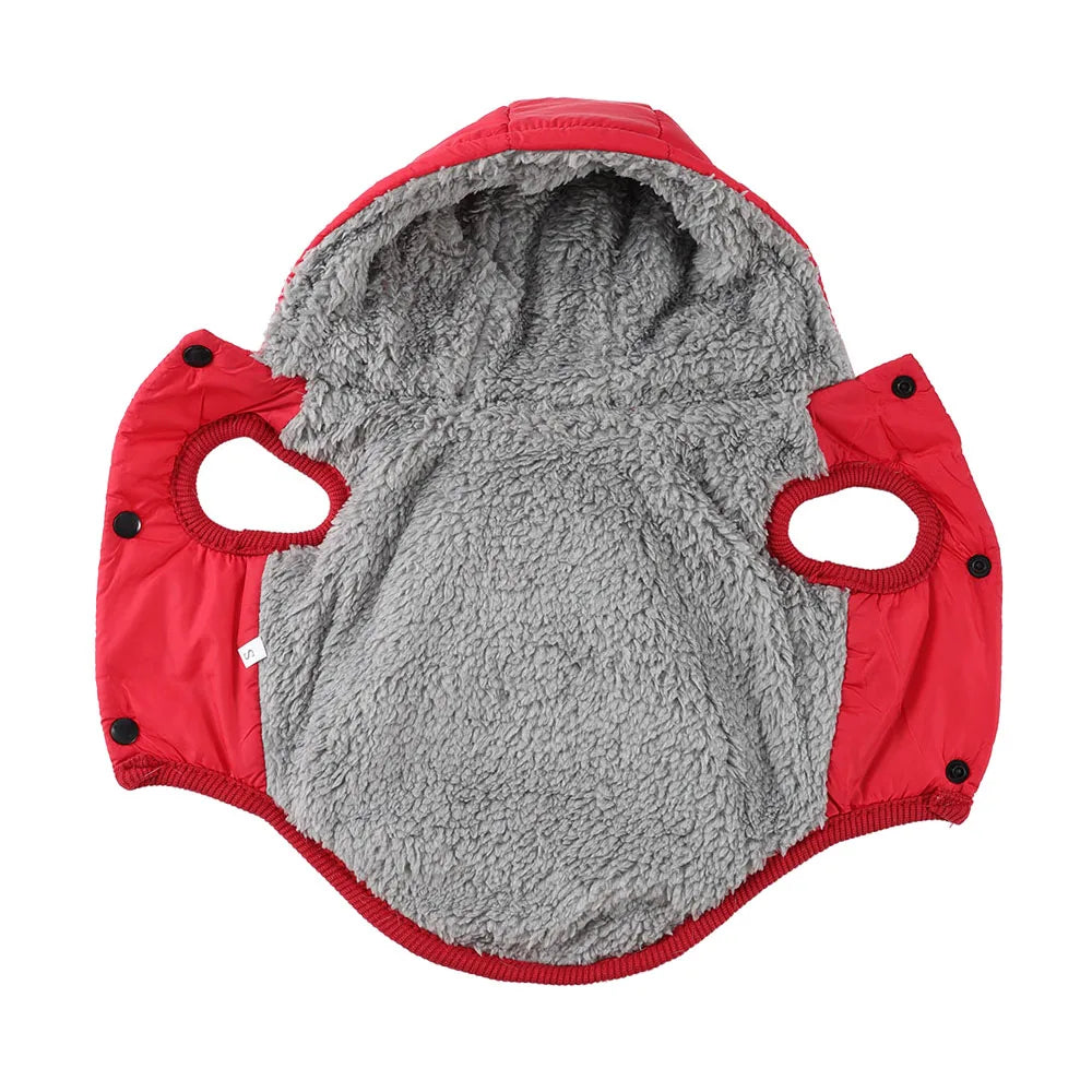 Caldo pile cappotto per cani con cappuccio per cani di piccola taglia media inverno vestiti per cuccioli giacca con anello a D spesso accogliente carlino bassotto Parka costume