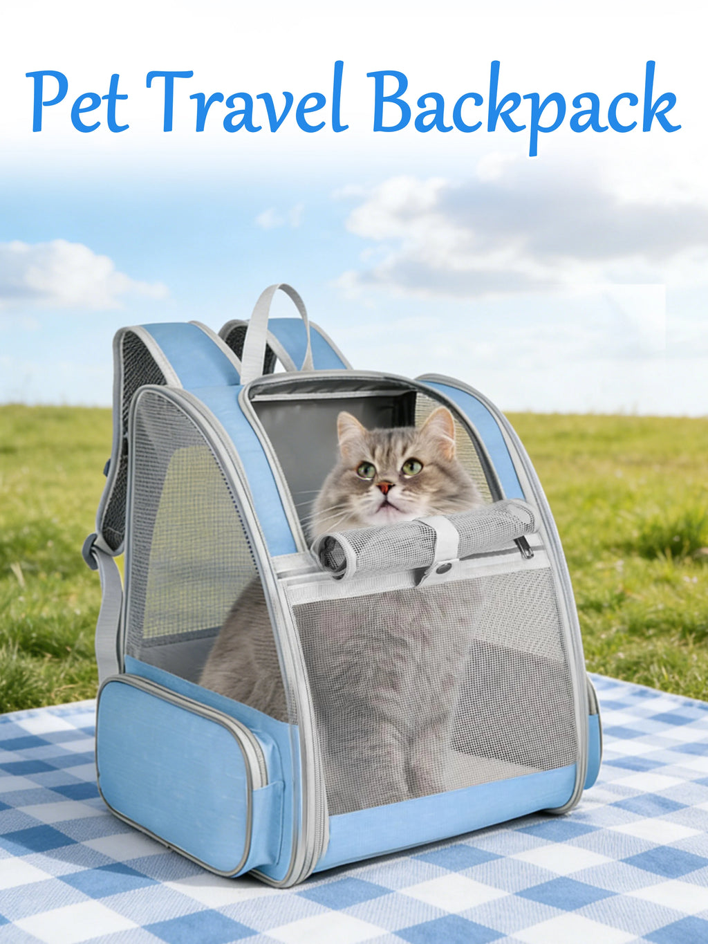 Zaino per gatti espandibile, zaino da viaggio per animali domestici traspirante con design ergonomico, zaino per gatti pieghevole a mani libere per cani piccoli, borsa per animali per escursionismo e viaggio