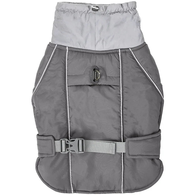 Giacca invernale impermeabile per cani con strisce riflettenti, cappotto spesso e caldo per animali domestici, regolabile con anello a D, S-3XL
