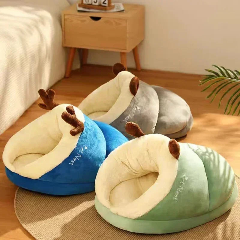 Cuccia per cani di piccola taglia calda invernale, casa per cani traspirante, pantofole carine, letto per cani a forma di sacco per gatti, pieghevole, lavabile, per animali domestici