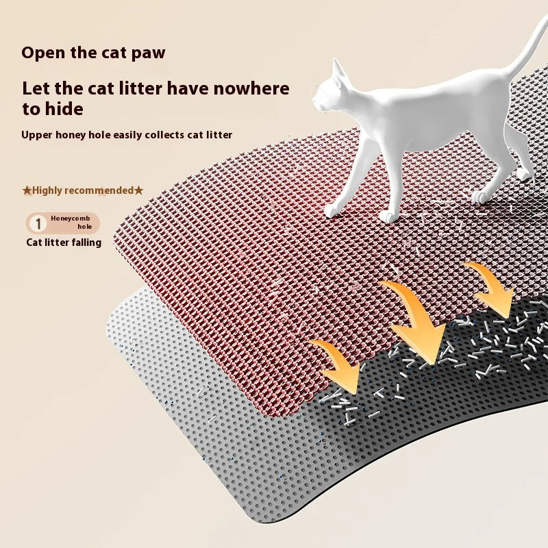 Tappetino per lettiera per gatti Design a 2 strati Tecnologia di cattura della sabbia premium Base impermeabile Protezione antiscivolo per pavimenti per animali domestici per gattini da interni