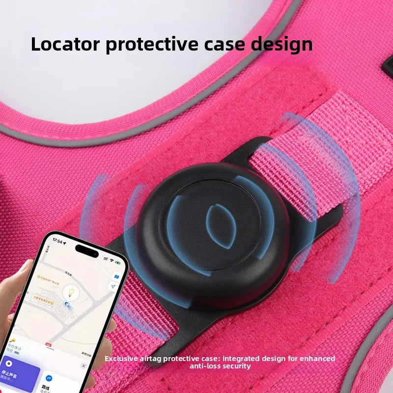 Guinzaglio anti-smarrimento per cani da addestramento all'aperto, pettorina per cani compatibile con AirTag, collare per cani, accessori per cani